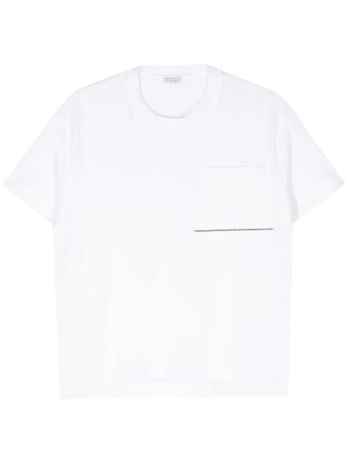 Off-white cotton jersey t-shirt Brunello Cucinelli | M0T81EL220C6159